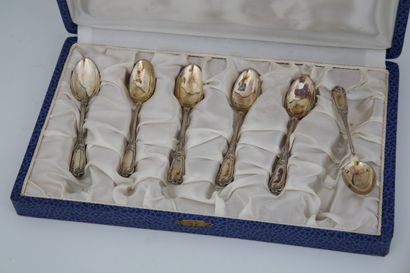 SET OF 6 MOKA SPoons in Minerva 950 Millièmes...