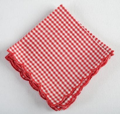 2 SUITES DE 6 SERVIETTES DE TABLE en lin...