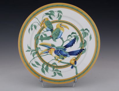 HERMES PARIS - MODELE TOUCANS - PLAT ROND...