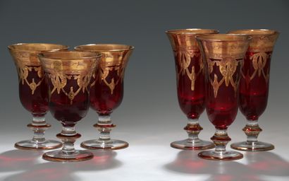 MURANO (?) - SET OF 6 WATER GLASSES AND 6...