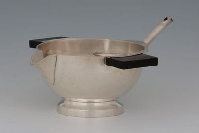 SAUCIERE RONDE GRAS-MAIGRE en métal argenté...
