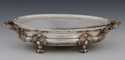 Napoleon III period silver plated oval table...