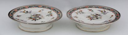 LIMOGES - PAIRE D'ASSIETTES MONTEES en porcelaine...