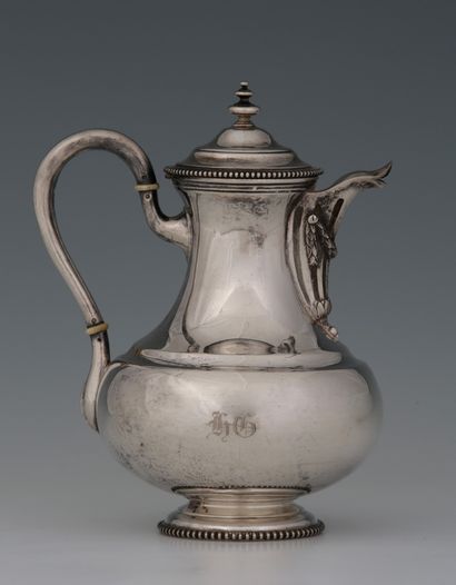 CAFETIERE balustre en argent Minerve 950...