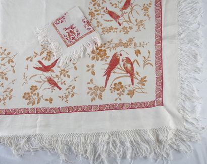 NAPPE RECTANGULAIRE ET SES 11 SERVIETTES...