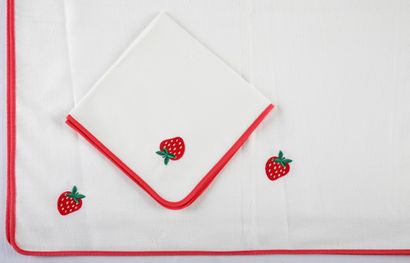 LAVILLA - NAPPE RECTANGULAIRE ET SES 12 SERVIETTES...