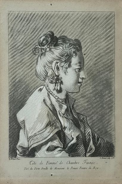 UN DESSIN ET DEUX GRAVURES de Style du XVIIIème...