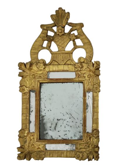 MIROIR A PARECLOSES d'Epoque Regence à tain...
