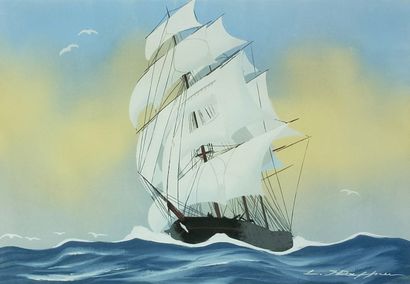 Léon HAFFNER (1881-1972)

Voilier en mer

POCHOIR...