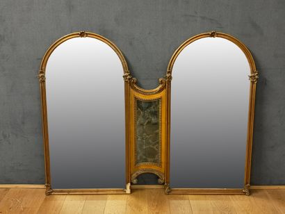 MIROIR A DOUBLE-EVOLUTION à frontons cintrés...