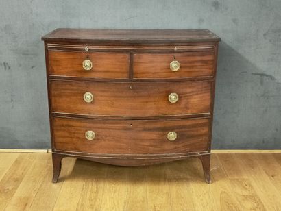 COMMODE A FACADE CINTREE - Angleterre Epoque...
