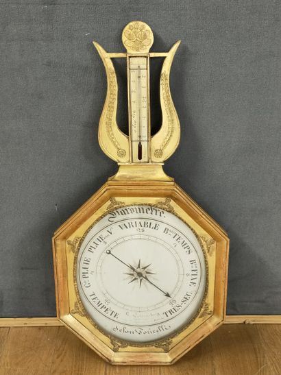 BAROMETRE THERMOMETRE octogonal surmonté...