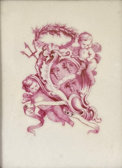 PLAQUE DE PORCELAINE PEINTE de la Fin du...
