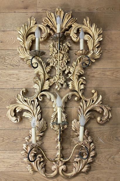 GRANDE APPLIQUE à six lumières de Style Italie...