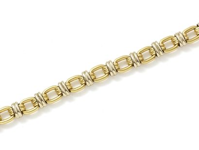 Bracelet articulé 2 tons d'or 750 millièmes...