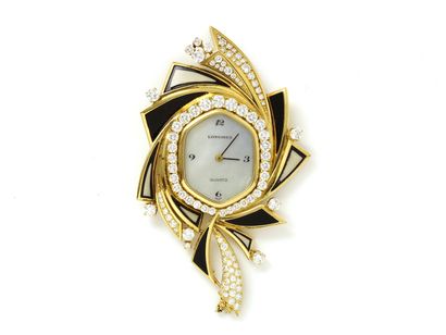 Montre pendentif en or 750 millièmes, cadran...
