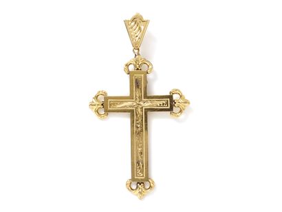 Pendentif croix en or 750 millièmes, à décor...