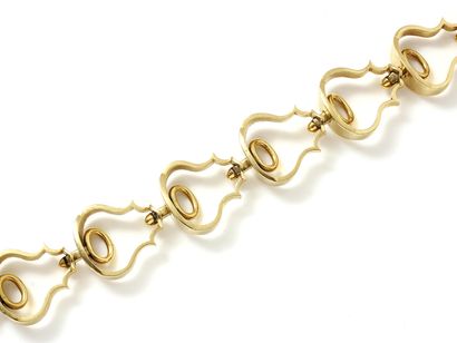 Etonnant bracelet articulé en or 750 millièmes...