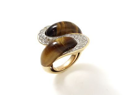 Bague toi et moi en or 750 millièmes composée...