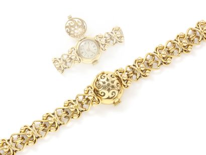 Montre bracelet de dame en or 750 millièmes,...