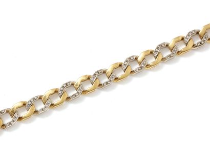 Bracelet articulé 2 tons d'or 750 millièmes...