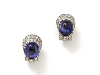 Paire de clips d'oreilles en platine 850...