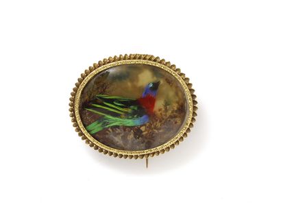 Broche en or 750 millièmes, la monture torsadée...