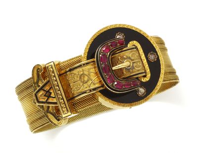 Bracelet ceinture en or 750 millièmes, orné...