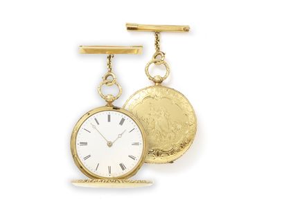 Montre de poche savonnette en or 750 millièmes...
