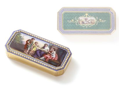 Boîte plate rectangulaire à pans coupés en...
