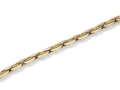 Bracelet articulé 2 tons d'or 750 millièmes...
