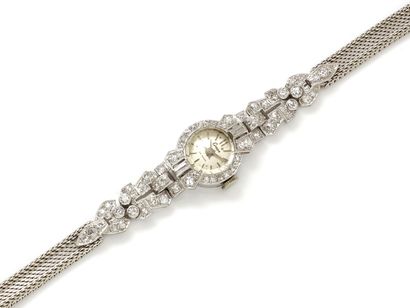 Montre bracelet de dame en or gris 750 et...