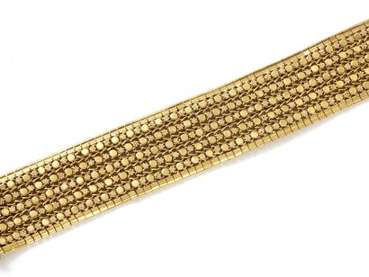 Bracelet ruban en or 750 millièmes, décoré...