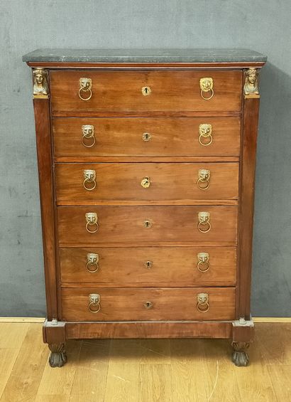 Empire period CHIFFONIER in mahogany veneer...