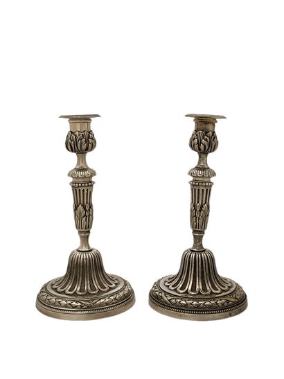 PAIR OF FLAMPS in the Louis XVI style - XIXth...