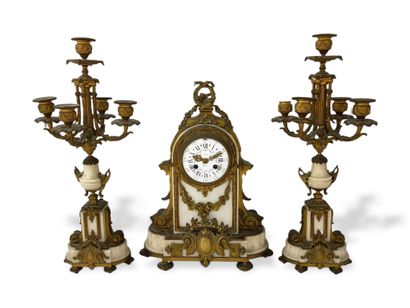 A white marble and gilt bronze Louis XVI...