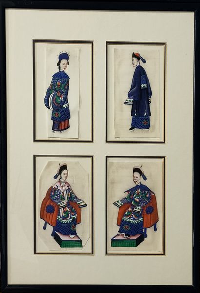 CHINE CANTON Vers 1900

Trois encadrement...