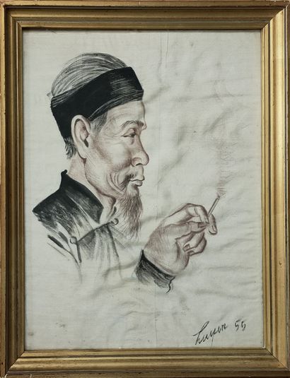 NGUYEN HUYEN (1915 -1994)

Homme fumant -...
