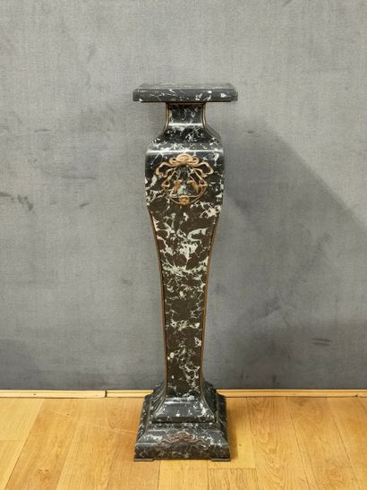 An Art Nouveau period green portor marble...