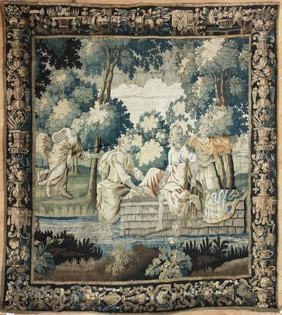 TAPISSERIE - AUBUSSON XVIIème Siècle en laine...