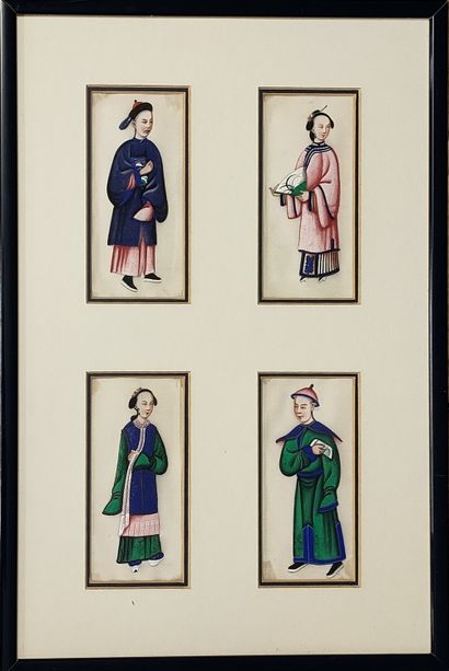 CHINE CANTON Vers 1900

Trois encadrement...
