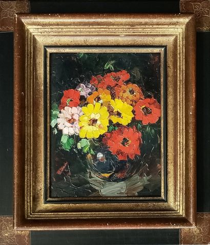 Louis PASTOUR (1876-1948)

Vase of zinnias

OIL...