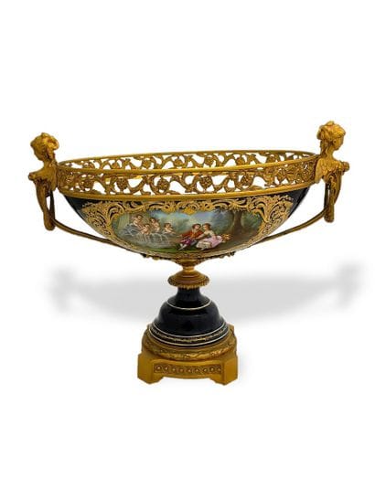 PAIR OF CASSOLETTES AND OVAL GARDEN of the...