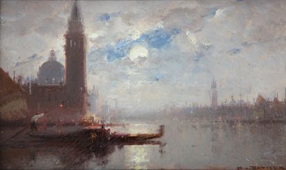 Henri DUVIEUX (c.1855-1902)

Venice 

Oil...