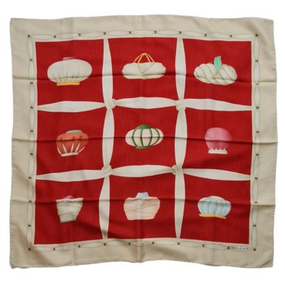 BULGARI - SQUARE in printed silk twill decorated...