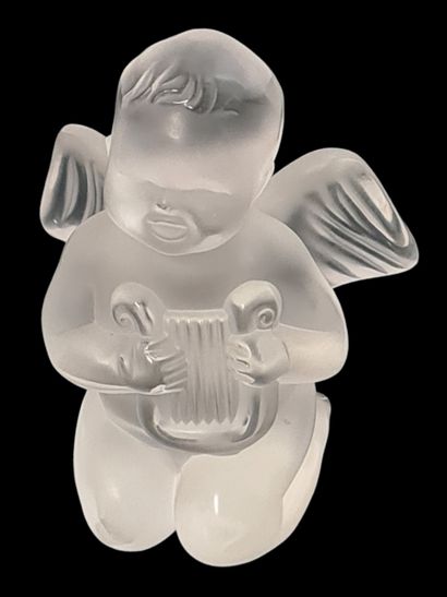 LALIQUE France STATUTE OF ANGELOT MUSICIAN...