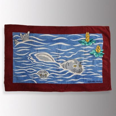 HERMES Paris made in France - BEACH RUG printed...