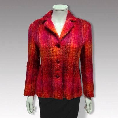 Hugo BOSS - Wool mohair jacket with check...