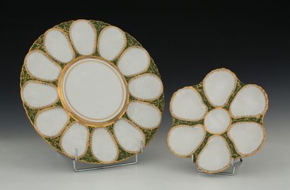 CL LIMOGES - SERVICE A HUITRES 13 PIECES...