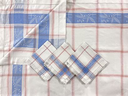 NAPPE RECTANGULAIRE ET SES 8 SERVIETTES en...